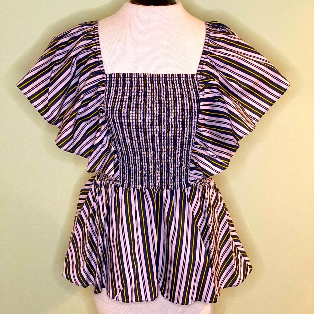 FIGUE size M flutter sleeve top 100% cotton worn once